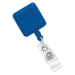 BRADY PEOPLE ID - CIPI BLUE CLIP-ON SQUARE BADGE REEL NO STIC
