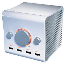 Boynq BOYNQ CUBITEWH Cubite PC Speaker & USB Hub (White)