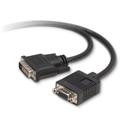 BELKIN COMPONENTS Belkin DVI-I to VGA Adapter Cable - 15-pin HD-15 Female to 23-pin DVI-I Male Single Link - 3ft