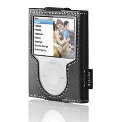 BELKIN COMPONENTS Belkin Leather Sleeve for iPod nano 3G - Leather - Black