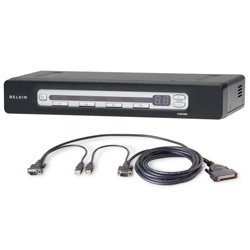 BELKIN COMPONENTS Belkin OmniView PRO3 4-Port KVM Switch - 4 x 1 - 4 x HD-50 Keyboard/Mouse/Video - Rack-mountable