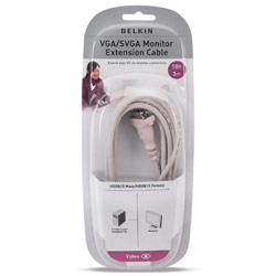 BELKIN COMPONENTS Belkin VGA/SVGA Monitor Extension Cable - 1 x HD-15 - 1 x HD-15 - 10ft