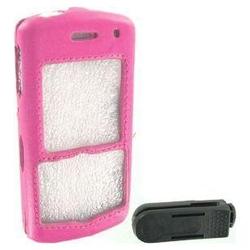 Wireless Emporium, Inc. Blackberry 8100 Pearl Executive Leatherette Snap-On Faceplate w/Clip (Pink)