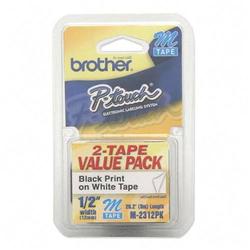 Brother Adhesive Non-laminated Labelmaker Label - 0.5 Width x 26 Length - 1 Pack - White