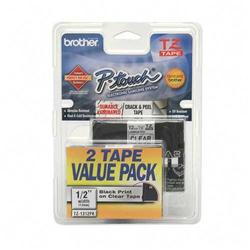 Brother Laminated Tape Cartridge - 0.25 - Black, Clear