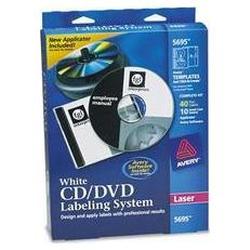 Avery-Dennison CD/DVD Design Kit, 40 Matte Labels & 10 Inserts for Laser Printer (AVE5695)