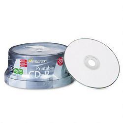 Memorex Computer Supplies CD R Recordable Discs, 700MB/80MIN, 52x, Branded, White, 30/Pack (MEM32024725)