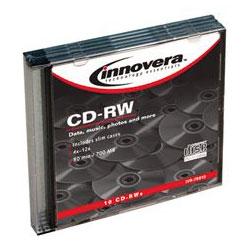 INNOVERA CD-RW Rewritable Discs, Branded Surface, 700MB/80MIN, 12x, Silver, 10/Pack (IVR78810)