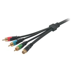 CABLES TO GO Cables To Go RapidRun Component Video & S-Video V.2 Break-Away Flying Cable - 1 x MUVI - 1 x mini-DIN, 3 x RCA - 1.5ft - Black