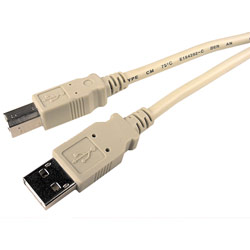 CABLES UNLIMITED Cables Unlimited 15ft USB 2.0 Beige A to B Cable - 1 x Type A USB - 1 x Type B USB - 15ft - Beige