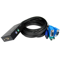 CABLES UNLIMITED Cables Unlimited 2 Port PS/2 KVM Switch with builtin cables - 2 x 1 - 2 x mini-DIN (PS/2) Keyboard, 2 x mini-DIN (PS/2) Mouse, 2 x HD-15 Video