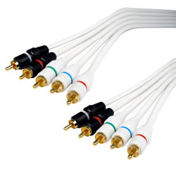 CABLES UNLIMITED Cables Unlimited 6ft 5 RCA to 5 RCA Male to Male Component Video and Audio Cable - 5 x RCA - 5 x RCA - 6ft - White