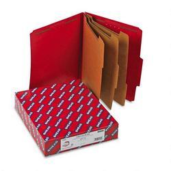 Smead Manufacturing Co. Classification Folders, 8 Section, Letter, 2/5 Cut, 3 Exp., Bright Red, 10/Box (SMD14095)