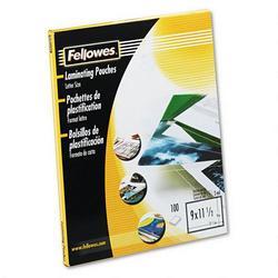 Fellowes Manufacturing Clear Laminating Letter Size Pouches, 9 x 11 1/2 x 3 mils, 100/Pack (FEL52454)