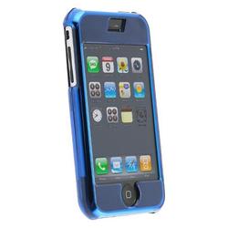 Eforcity Clip On Crystal Case w/ Belt Clip for Apple iPhone, Clear Blue