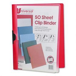 Universal Office Products Clip Style Report Cover, 50 Sheet Capacity, Clear Front/Red Back (UNV20522)
