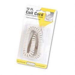 Softalk Sales Co. Coiled Phone Cord, 12 ft. Length, Ivory (SOF48100)