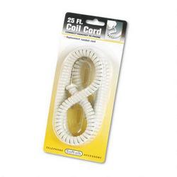 Softalk Sales Co. Coiled Phone Cord, 25 ft. Length, Ash (SOF42215)