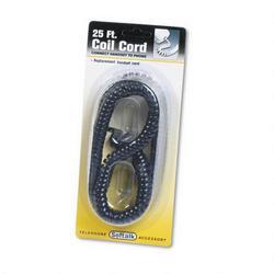 Softalk Sales Co. Coiled Phone Cord, 25 ft. Length, Black (SOF42261)