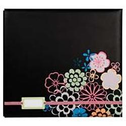 Colorbok Postbound Album With Label Holder 12X12-Black Floral