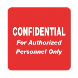 Tabbies Confidential For Authorized Personnel Only label, 2 x2 ,Red (TAB40570)