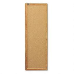 Quartet Manufacturing. Co. Cork Bulletin Board with Slim Line Oak Frame, 12w x 36h, Natural Finish (QRT300)
