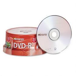 Memorex Computer Supplies DVD R Recordable Discs on Spindle, Ink Jet Printable, 4.7 GB, Silver, 25/Pack (MEM32025638)