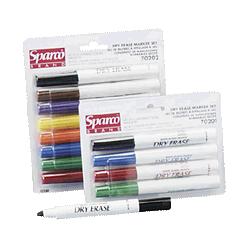 Sparco Products Dry Erase Marker, Wedge Point,4/Pack,Black,Red,Blue,Green (SPR70201)
