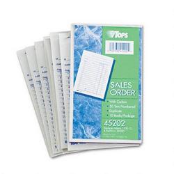 Tops Business Forms Duplicate Retail Sales Pads with Single Carbon Bound In, 3 3/8x5, 5 St/Pd, 10 Pd/Pack (TOP45202)