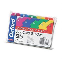 Esselte Pendaflex Corp. Durable 3 x 5 A Z Poly Card Guides, 1/5 Tab Cut, Assorted Colors, 25 Guides/Set (ESS73153)