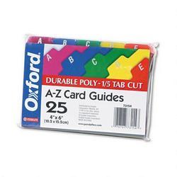 Esselte Pendaflex Corp. Durable 4 x 6 A Z Poly Card Guides, 1/5 Tab Cut, Assorted Colors, 25 Guides/Set (ESS73154)