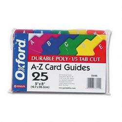 Esselte Pendaflex Corp. Durable 5 x 8 A Z Poly Card Guides, 1/5 Tab Cut, Assorted Colors, 25 Guides/Set (ESS73155)