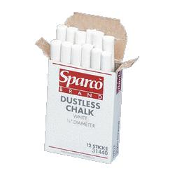 Sparco Products Dustless Chalk, 3-1/4 x3/8 , White (SPR31440)