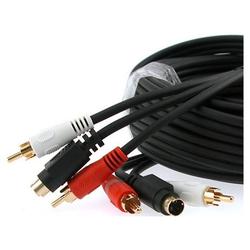 Eforcity Black 25 Foot S-Video + Audio Cable