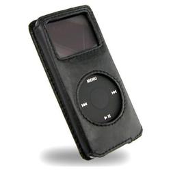 Eforcity Black Leather Case for iPod Nano