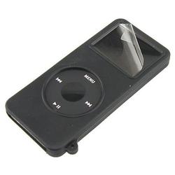 Eforcity Black Silicone Skin Kit for iPod Nano BONUS screen protector!!
