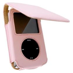 Eforcity Pink Leather Case with Belt Clip for Apple iPod Video 30GB / iPod Video U2 Special Edition