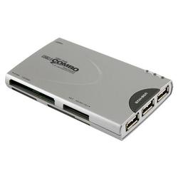 Eforcity Premium All-in-1 Memory Card Reader with USB 2.0 Hub, Silver [Compatible with: Memory Stick