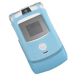 Eforcity Sky Blue Silicone Skin Case for Motorola RAZR V3 / V3c / V3m