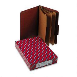 Smead Manufacturing Co. Eight Section Pressboard Classification Folders, Legal, Self Tab, Red, 10/Box (SMD19092)