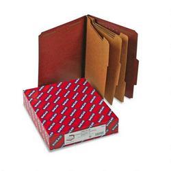 Smead Manufacturing Co. Eight Section Pressboard Classification Folders, Letter, Self Tab, Red, 10/Box (SMD14092)