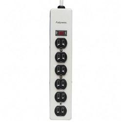 Fellowes Manufacturing Fellowes 6 Outlets Metal Power Strip - Receptacle: 6 - 6ft