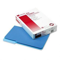 Universal Office Products File Folders, 1 Ply, Top Tab, 1/3 Cut, Legal, Blue/Light Blue, 100/Box (UNV10521)
