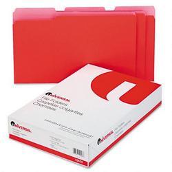 Universal Office Products File Folders, 1 Ply, Top Tab, 1/3 Cut, Legal, Red/Pink, 100/Box (UNV10523)