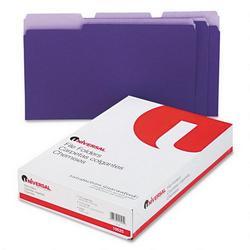 Universal Office Products File Folders, 1 Ply, Top Tab, 1/3 Cut, Legal, Violet/Light Violet, 100/Box (UNV10525)