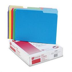 Universal Office Products File Folders, 1 Ply, Top Tab, 1/3 Cut, Letter, Assorted Colors, 100/Box (UNV10506)