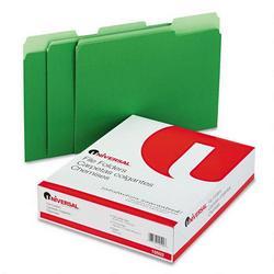 Universal Office Products File Folders, 1 Ply, Top Tab, 1/3 Cut, Letter, Bright Green/Light Green, 100/Box (UNV10502)