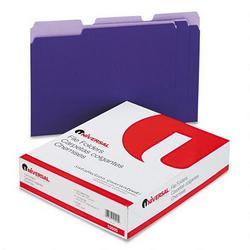 Universal Office Products File Folders, 1 Ply, Top Tab, 1/3 Cut, Letter, Violet/Light Violet, 100/Box (UNV10505)
