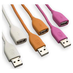 Pure Digital Technol Flip Video 3pk USB Cables (White, Orange & Pink)