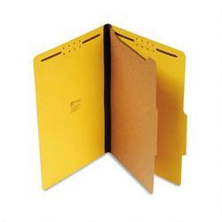 Universal Office Products Four Section Pressboard Classification Folder, Legal Size, Yellow, 10/Bx (UNV10214)